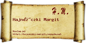 Hajnáczki Margit névjegykártya